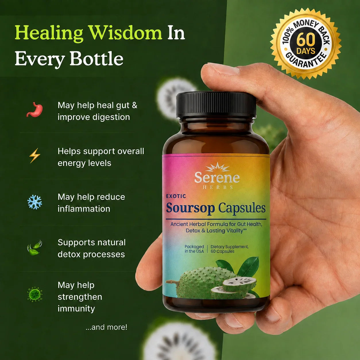 Soursop Capsules: Daily Holistic Blend